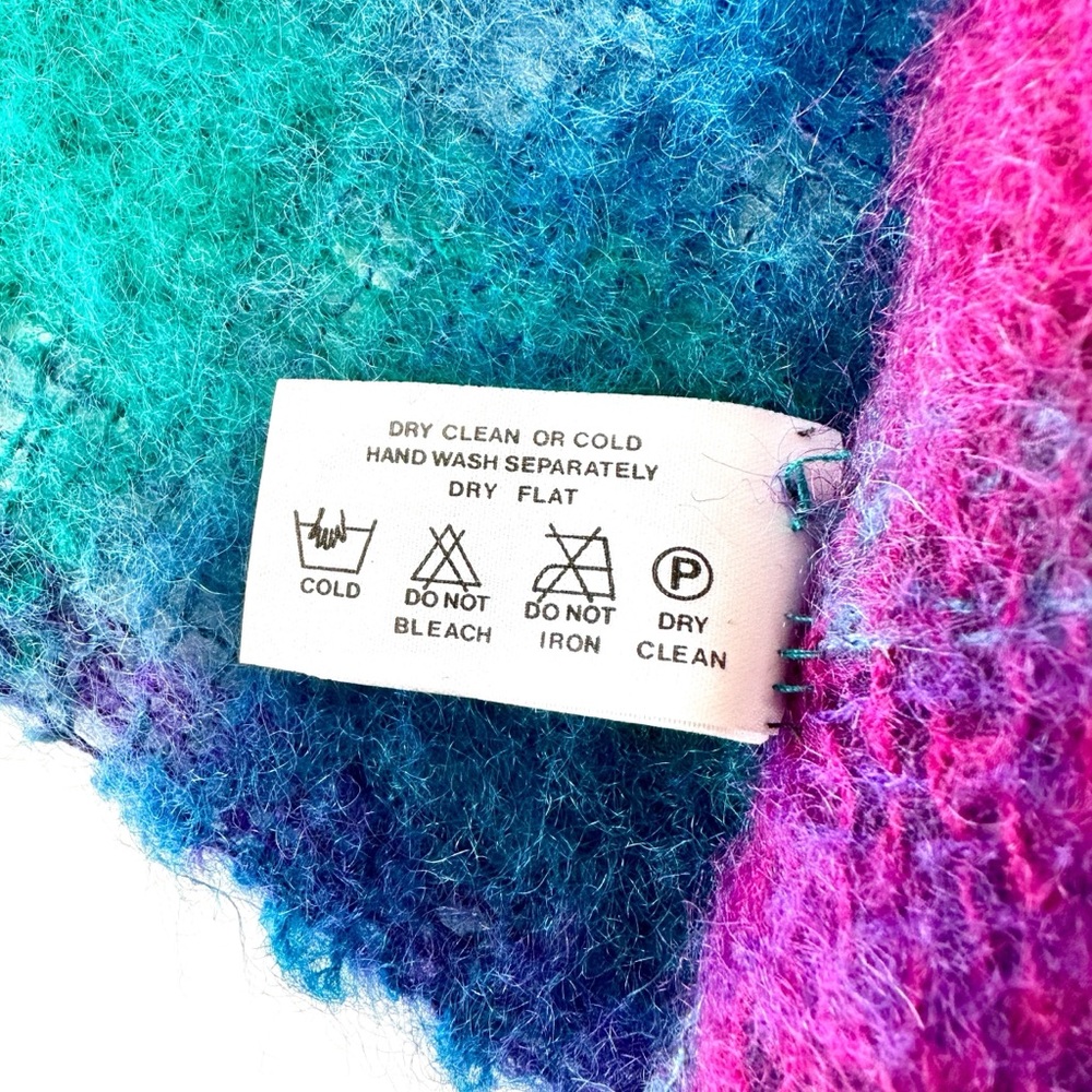 Liberty 70% Mohair 30% Wool Jewel Tone Plaid Scarf Made in Scotland - Picture 4 of 6